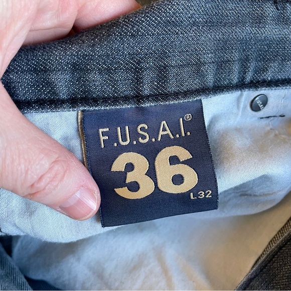 F.U.S.A.I. Dark Wash Bootcut Jeans 36 x 33 FUSAI denim - Picture 13 of 15
